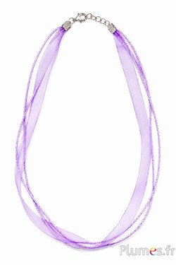 Collana in organza - lunghezza 45 cm - lilla